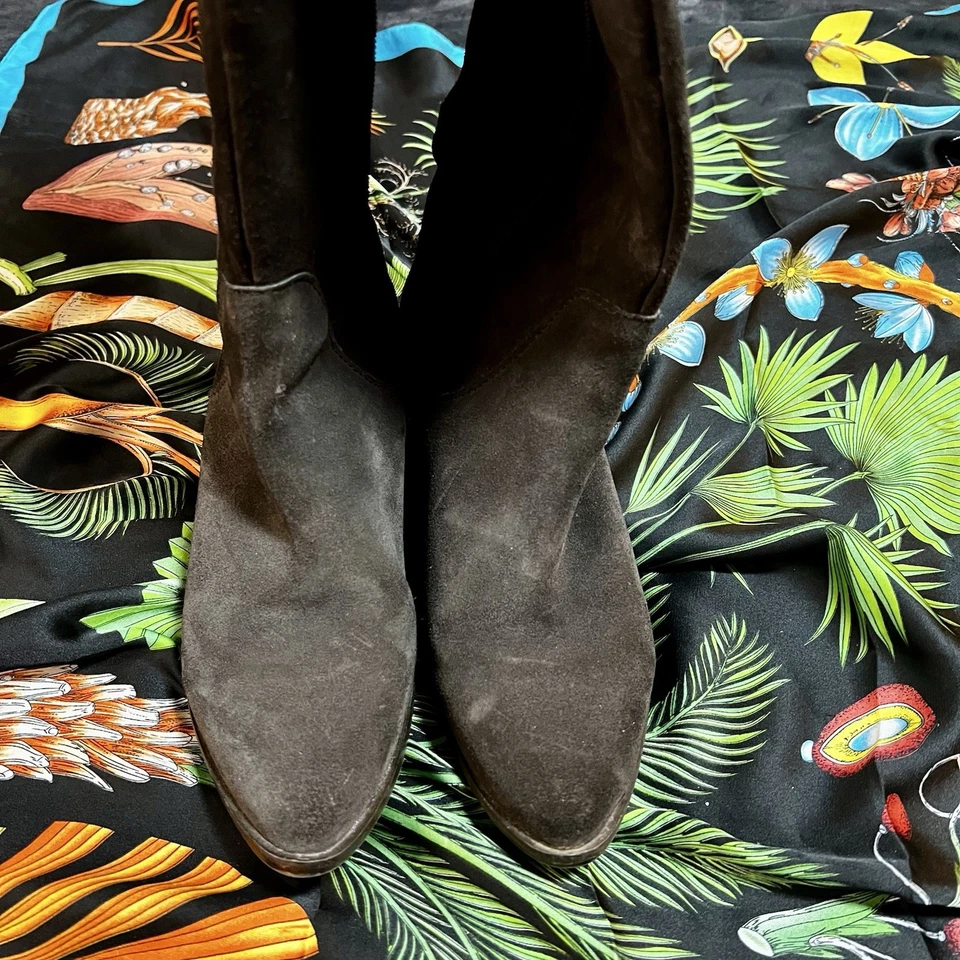 Steve Madden Women’s Purly Chocolate Brown Suede Over The Knee Riding Boots 7.5 - Image 4 of 4