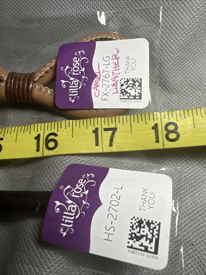 Lilla Rose Camel Leather Fx2767 Large & Stick HS2702 Large Lot Of 2 New - Image 2 of 3