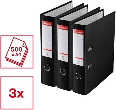 Ordner A4 breit 3er Pack 75mm Rücken Kunststoff Rot Esselte 624292