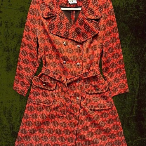 TRUE VINTAGE GRAIL 1970s Marty Gutmacher Geometric Coat s/m
