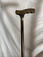 Walking Stick Cane Wood Handmade Rare Item Vintage Classy