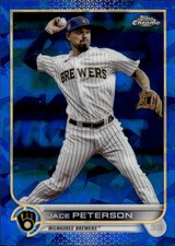 2022 Topps Chrome Update Sapphire Jace Peterson #US12 Milwaukee Brewers 26H