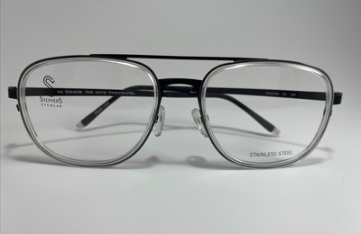 Stepper STS 40166 Men s Eyeglass Frame F029 54-19-140 Black Stainless Steel New