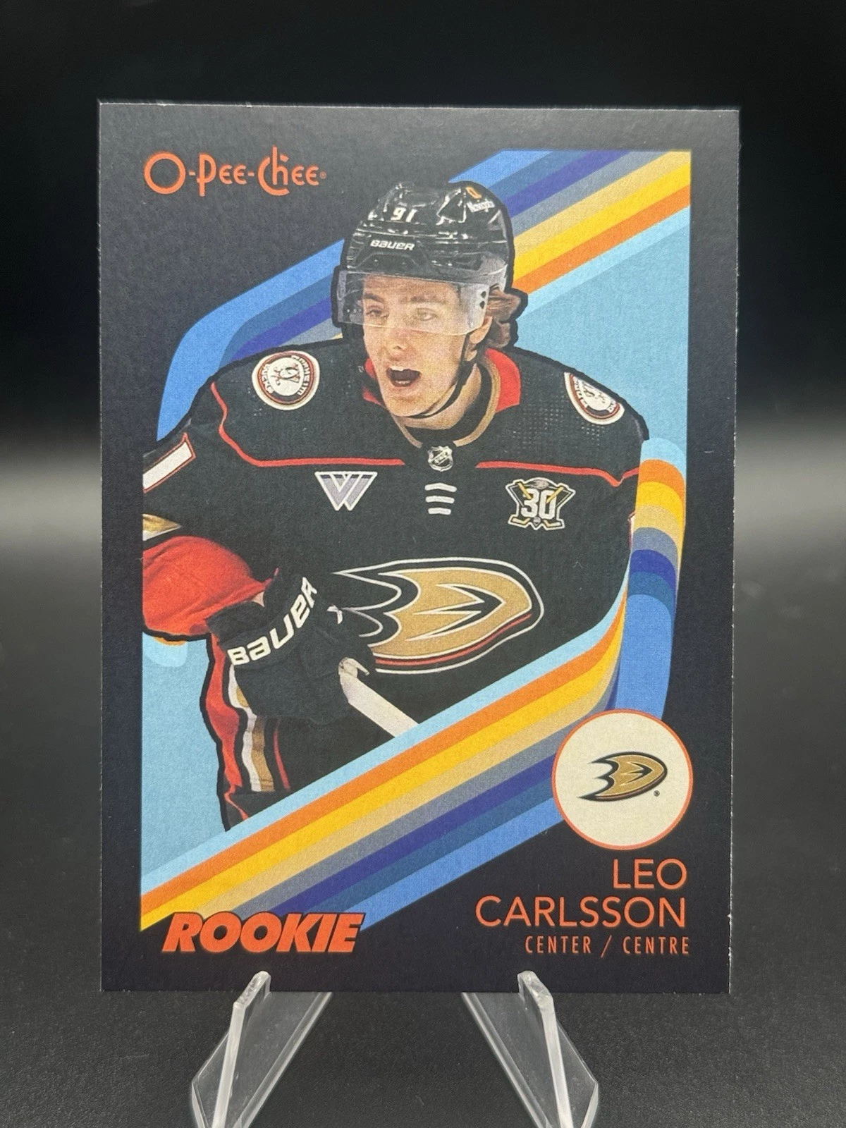 23-24 Leo Carlsson Upper Deck O-Pee Chee #599 Retro Black /100