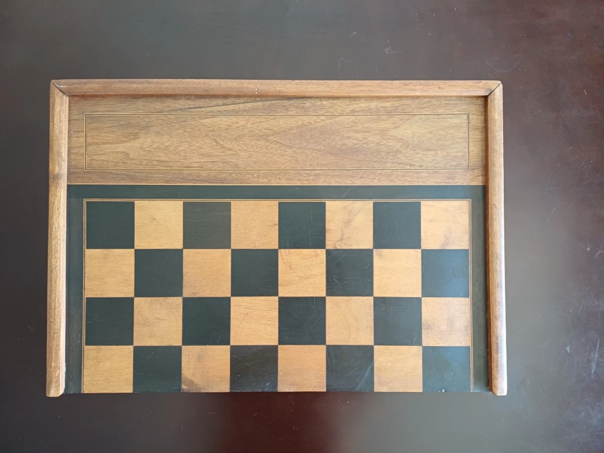 Ancien Backgammon 71x51 Cm - Années 30 - Avec Gobelet En Cuir Et Dés - Jeton 5 Cm