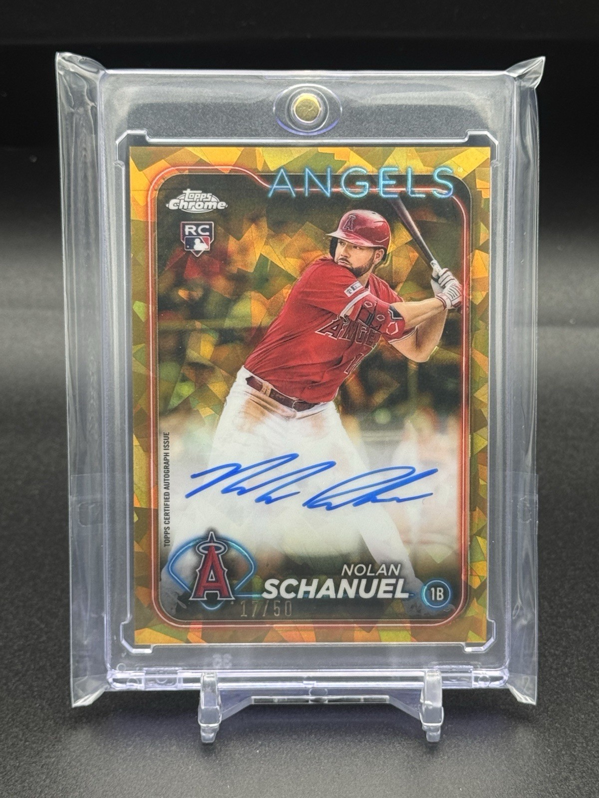 2024 Topps Chrome Update Sapphire - #USA-NS Nolan Schanuel Gold Rookie Auto /50
