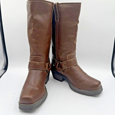 Arizona Jean Co Women's 7M Brown Vegan Riding Moto Boots