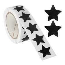 3/4" Star Stickers, 500 Pcs Semi Gloss Labels for Teacher Supplies, Black