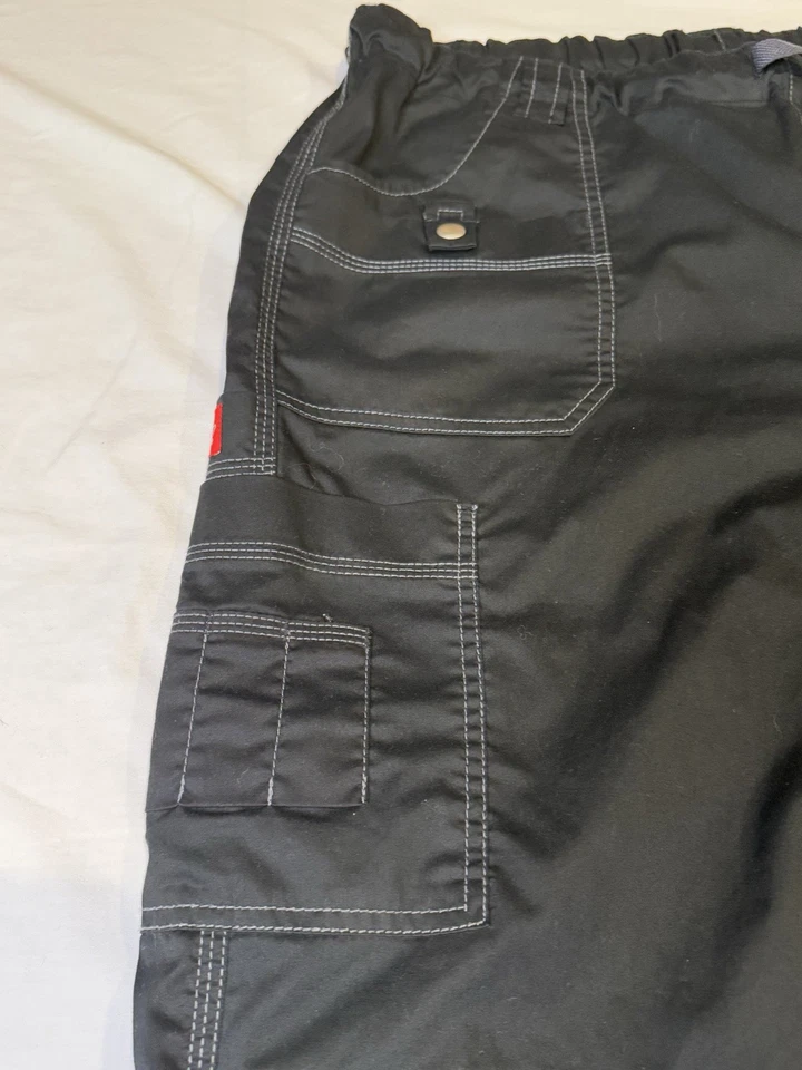 Pantalones Médicos Dickies Cargo Para Mujer XL Petite Gen Flex Elastizados Negros Foto 4 de 4