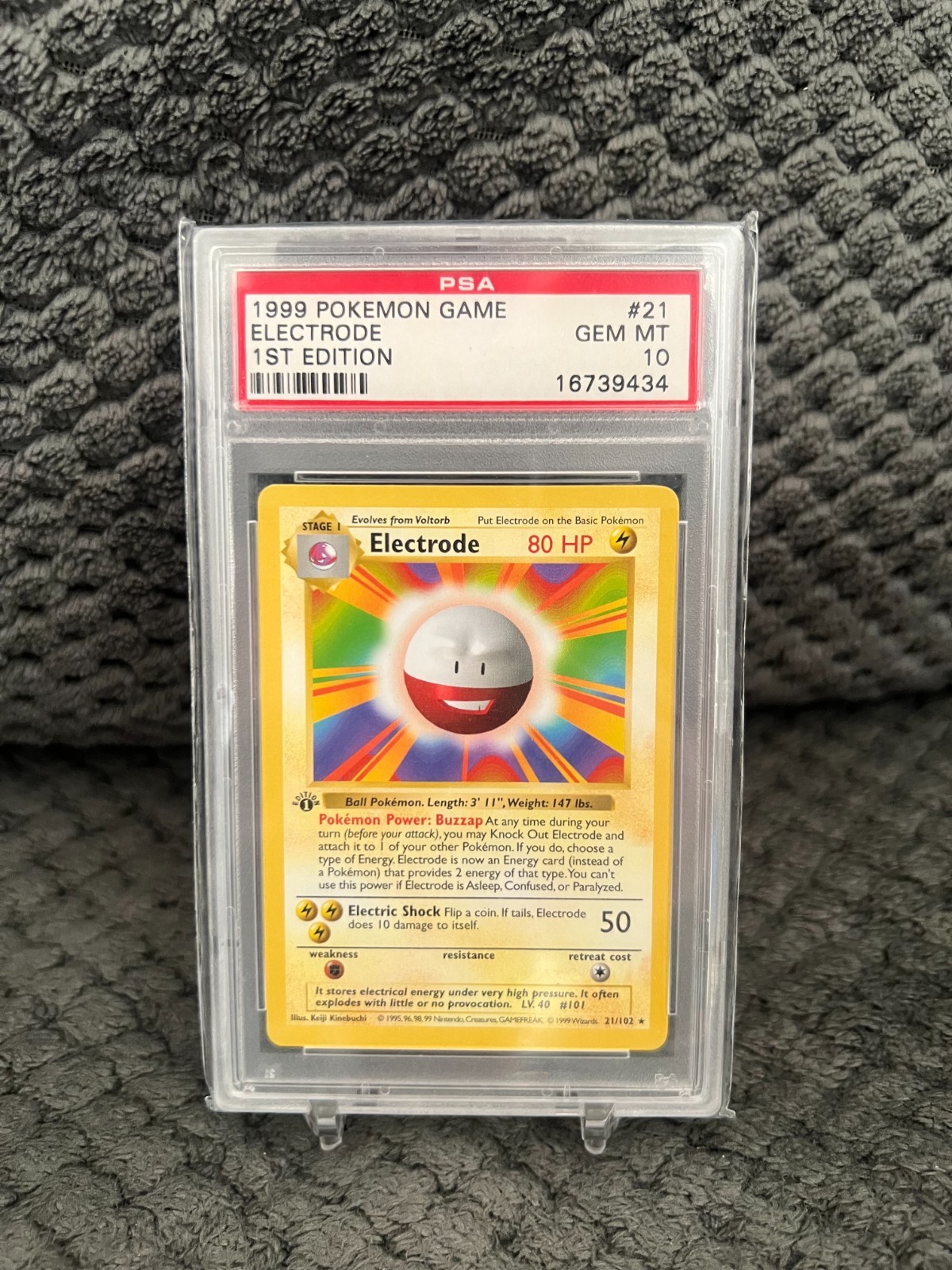 1999 POKEMON BASE SET 1ST EDITION #21 ELECTRODE PSA 10