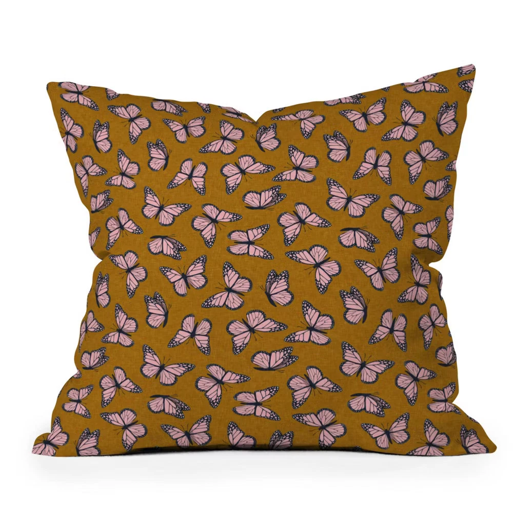 Deny Designs 26"x26" Little Arrow Design Co. Monarch Butterflies Outdoor