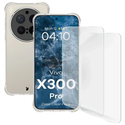 Handyhülle + 2x Folie für Vivo X300 Pro Bizon Case Cover Etui Hülle Transparent