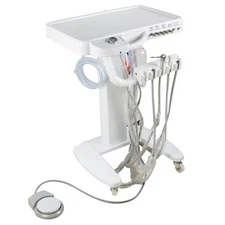 Dental Delivery Mobile Cart Unit 4 Hole No Compressor Adjustable Equipment