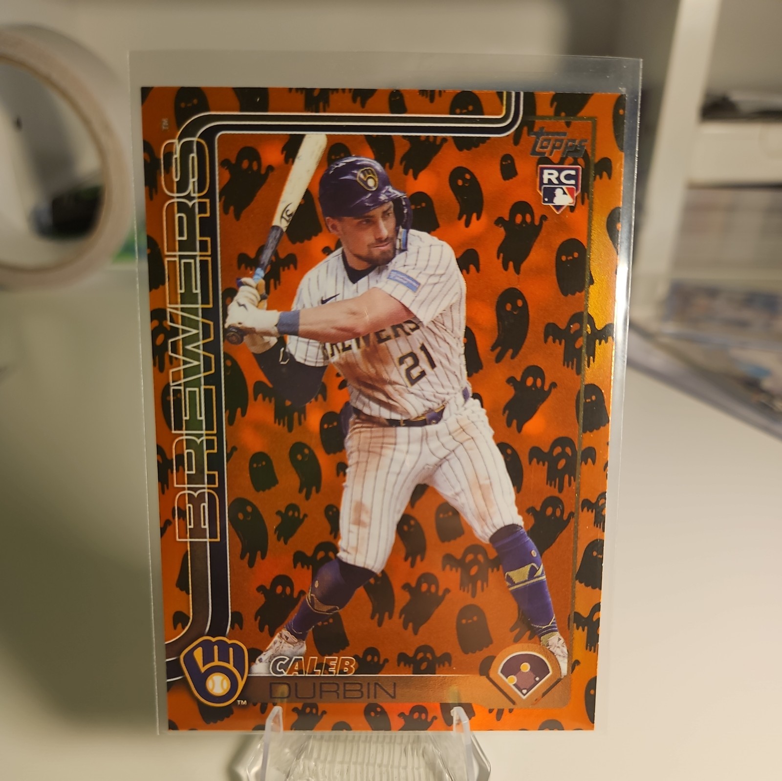 2025 Topps Update Holiday Ghost Foil Caleb Durbin (#US170) Brewers RC SP