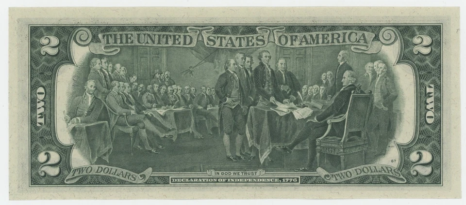 United States 2 Dollars 1976 Pick 461 UNC Uncirculated Banknote Letter B - Image 2 of 2