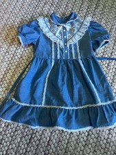 VTG SASSON girls size 6 lace and denim color dress