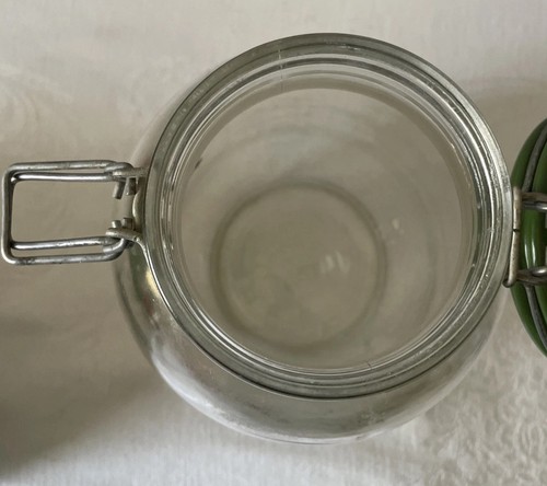 Tarro de galletas de colección rana de vidrio 3 L Carlton EE. UU. tarro de almacenamiento bote con sello leer - Imagen 6 de 9