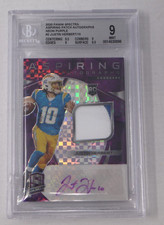 Justin Herbert Panini Spectra Aspiring Patch Autographs Neon Purple /15 RC BGS 9
