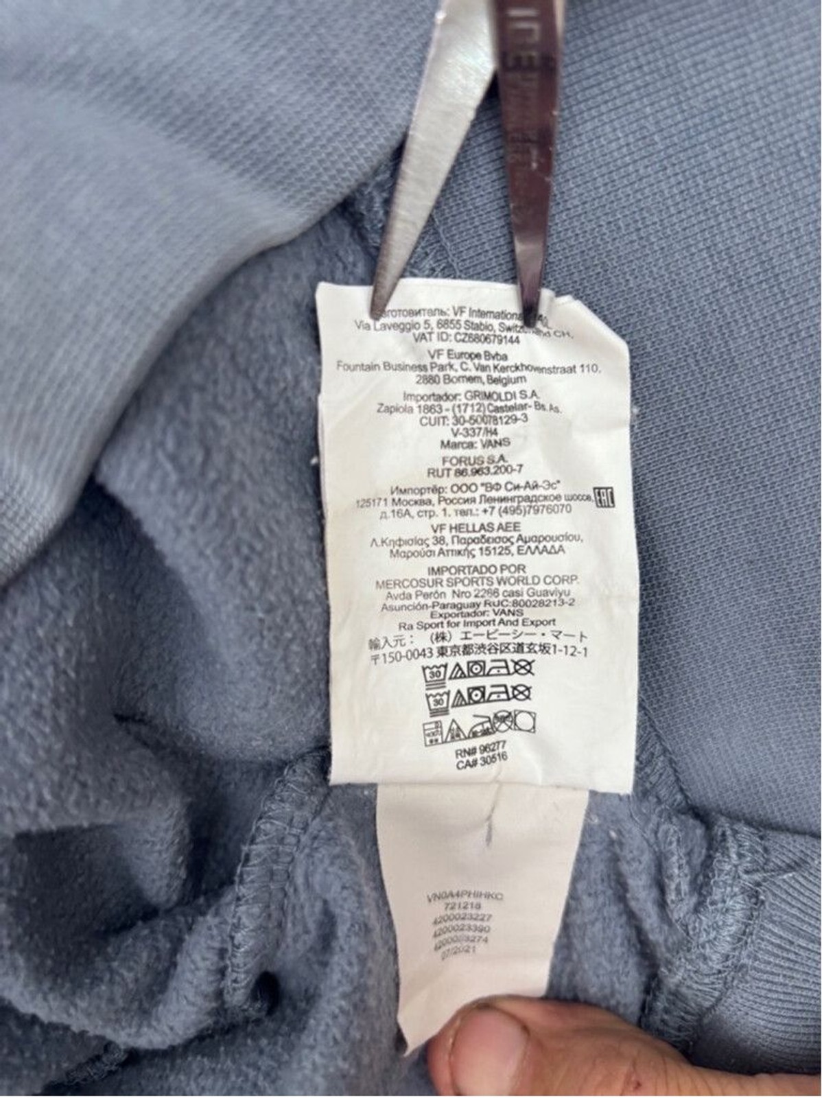 Vans Hoodie , Men's Small, Blue Dove Rose Graphic image 10