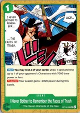 I Never Bother to Remember the Faces of Trash OP14-038 Release Event Stamp NM