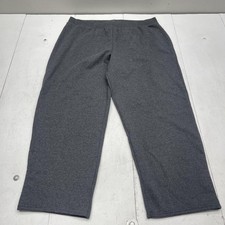 Hanes EcoSmart Sweatpants Mens 2XL Gray Fleece Open Bottom Elastic Waist Warm