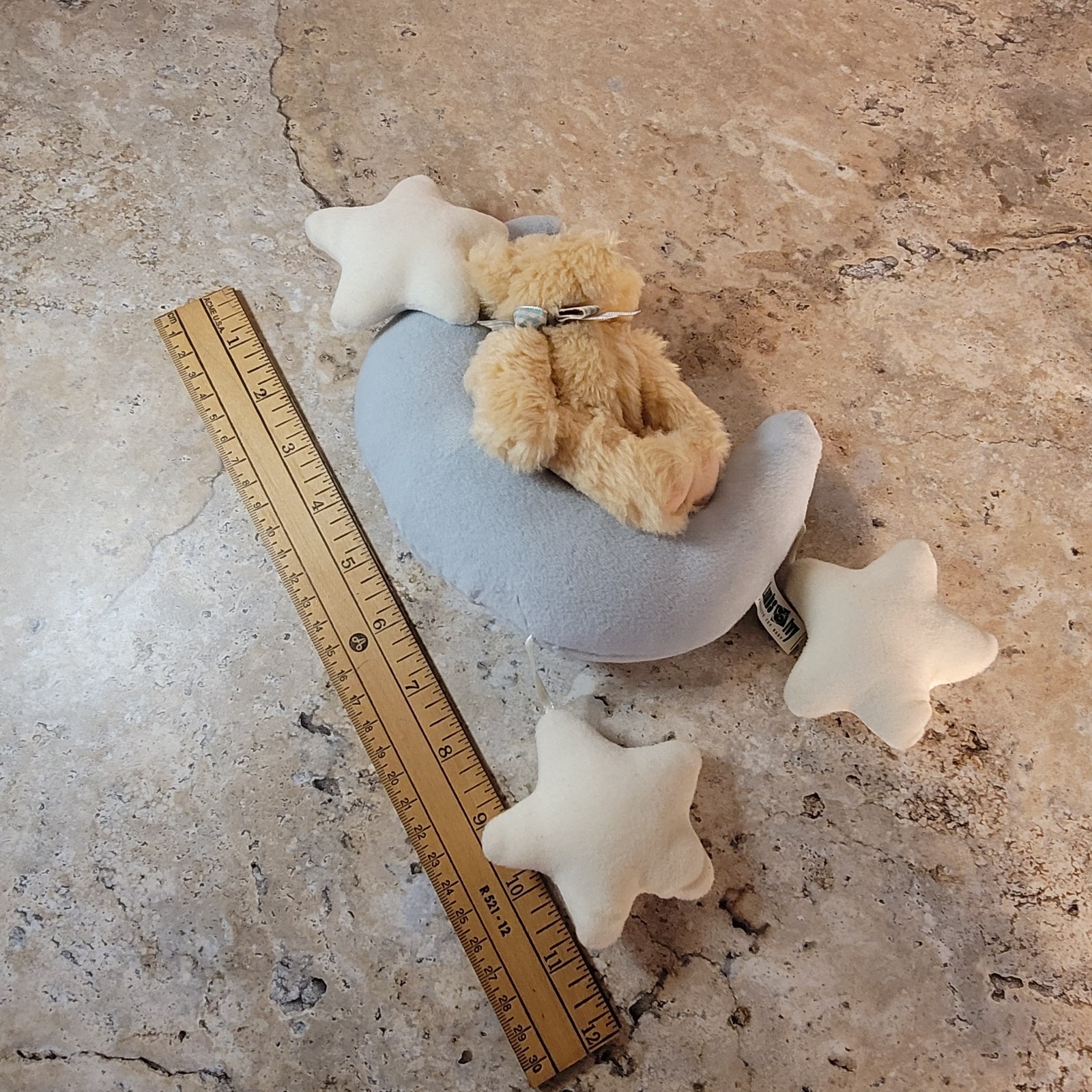 LAMBS & IVY BABY TEDDY BEAR MOON STARS PLUSH NURSERY HANGING DECORATION 