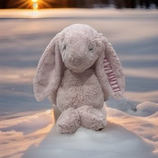 Rare Jellycat Pink Bashful Bunny with PINK Tail Retired XIVIMMXXI On Ear 11/6/21