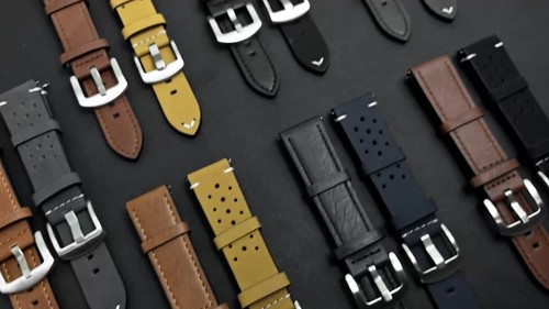 2 Pack Luxury Leather Band For Smart Watch 20 20mm Strap Width Quick Release - 第 1 支影片,共 1 支