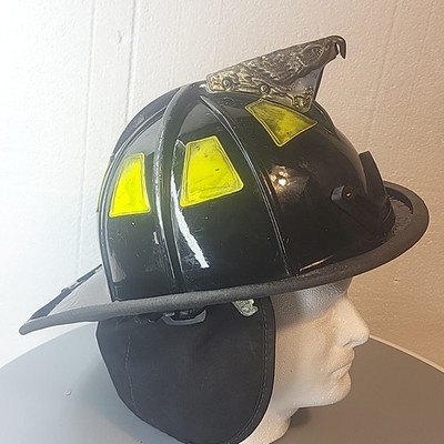 Vintage MSA Cairns 0 TRD Fireman Firefighter Rescue Helmet, Black, Used
