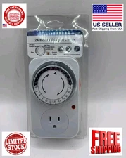 #1 24 Hours Plug In Timer Mechanical Electric Outlet Switch Programmable Auto