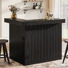 Black L-Shaped Home Bar Unit 4-Tier Corner Liquor Bar Table for Home Kitchen Pub