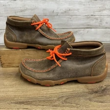 Twisted X Chukka Boots Youth Kids 4.5M Brown Leather Orange Lace Up YDM0006