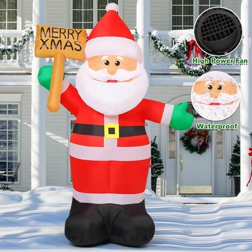 8 FT Christmas Inflatable Santa Claus Outdoor Decorations Blow Up Yard Santa ... - Picture 5 of 6