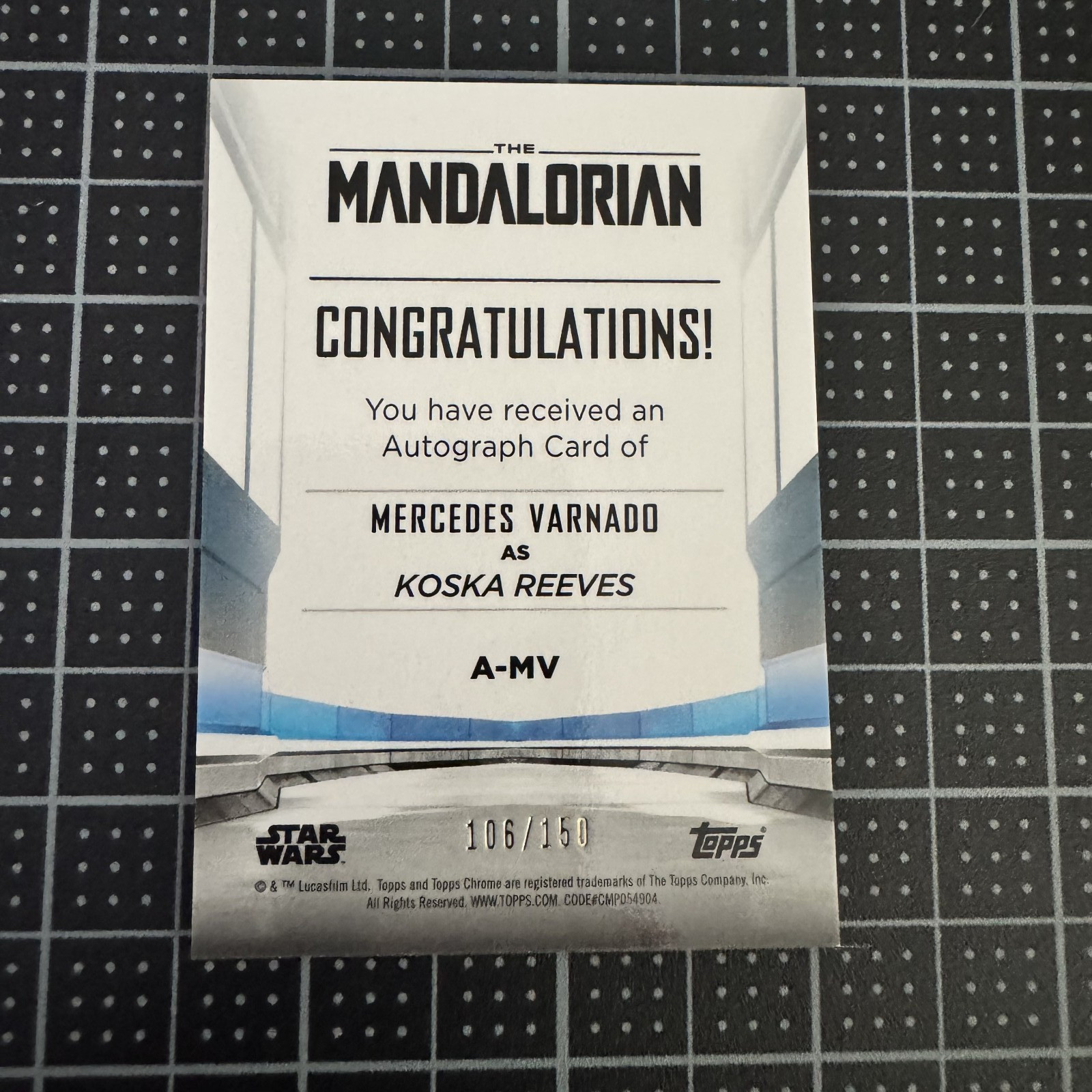 2022 Topps Chrome Star Wars The Mandalorian Koska Reeves Autograph Blue #26 /150 view 2