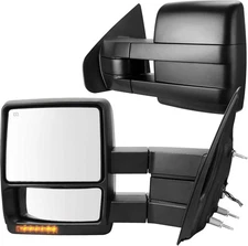 AUTOSAVER88 Towing Mirrors Compatible with 07-14 Ford Passenger Side, Black 