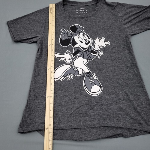 Camisa Minnie Mouse Disney Para Mujer M Manga Corta Cuello Redondo Pullover Tejido Gris - Imagen 6 de 10