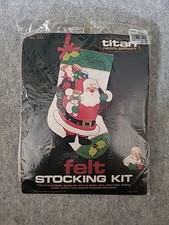 Titan Needlecraft Felt Applique Stocking Kit Santa 553 NIP 15  