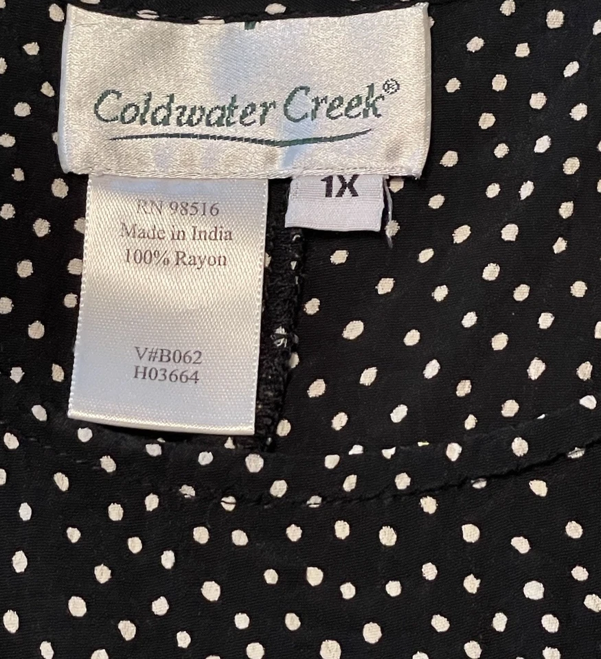 Coldwater Creek Women’s 1X Round Neck Sleeveless Maxi Dress Polka Dot - Image 3 of 4