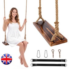 Wood Tree Swing Seat Wooden Swing Set for Children Adult Kids 17.72 X 6 X 1.2 in