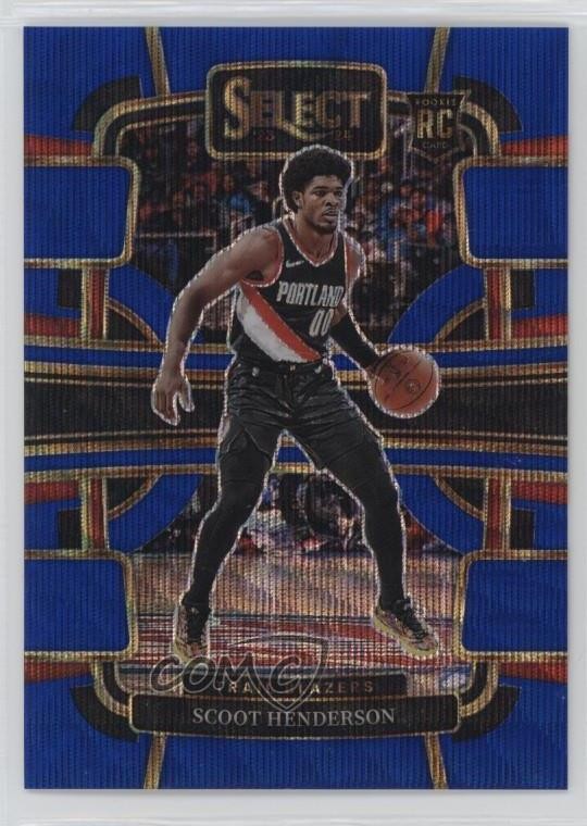 2023-24 Panini Select Concourse Blue Wave Prizm 31/75 Scoot Henderson #77 4f5