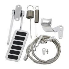 Universal Street Hot Rod Aluminum Gas Pedal + 24" SS Throttle Cable & Spring Set