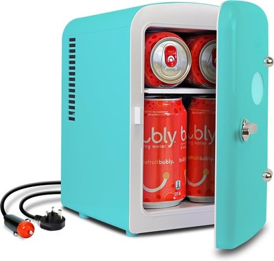 Retro Mini Fridge 4 Liter Green Portable Refrigerator Bedroom Office Dorm
