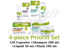 Set PRIORIN Bayer treatment shampoo + caps + mask + liquid Hair Loss growth  OVP