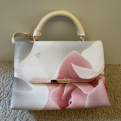 Ted Baker Floral Small Top Handle Satchel Detachable Strap Pink