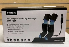 Fit King Air Compression Leg Massager With Heat and Carrying Bag.