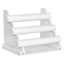 2X(3-Layer PU 3 Rod Type Bracelet Holder,  for Necklace, Storage Box,4263