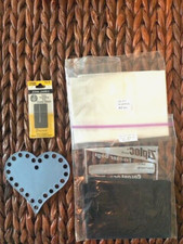 Cross stitch Organiz. Heart holds 24 in , 2 - 14 Ct. Cross Stitch fabric