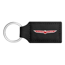 Jeep Trailhawk Rectangular Black Leather Key Chain Key-Ring