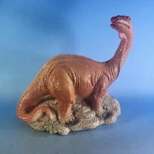 Vintage 1987 Small World Imports Dinosaur Plastic Bank 6"  Brontosaurus 