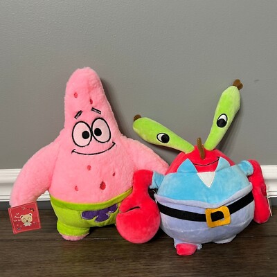Spongebob Patrick & Mr. Krabs Plush Stuffed Animal Kids *Rare Dear Boi Boi*